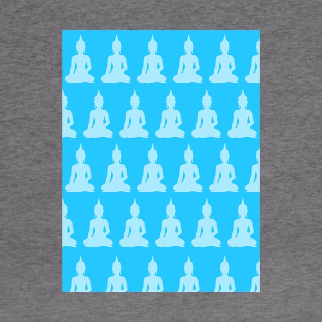 Pastel Sky Blue Buddha Pattern by XOOXOO